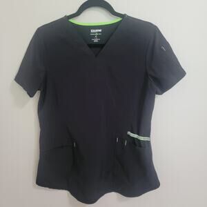 Scrubstar Black Scrub Top SZ Small